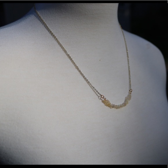 Raw Opal Dainty 14K Gold Boho Necklace - Picture 5 of 6